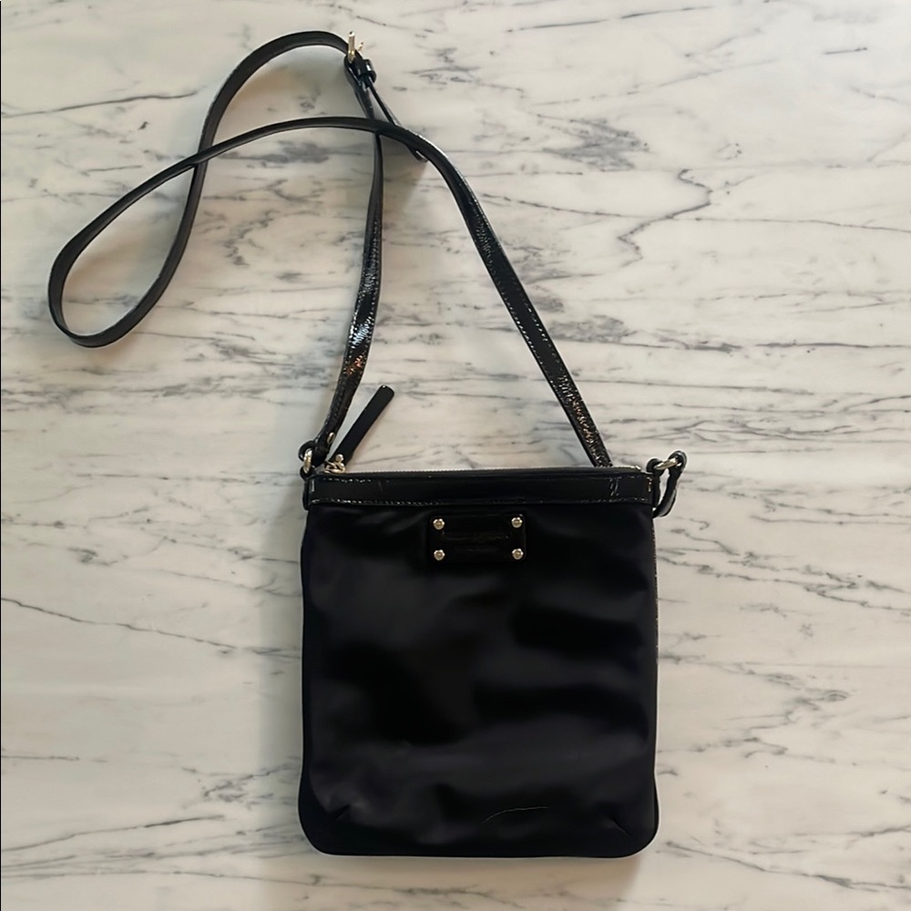 Kate Spade nylon and patten leather crossbody bag